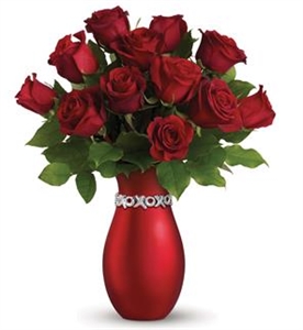 20 Red Roses with Keepsake Vase
