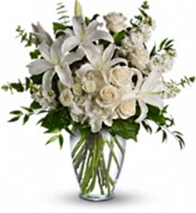 Vase Arrangement of White Flowers